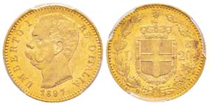 Umberto I 1878-1900  20 lire, Roma, 1897 R, ... 
