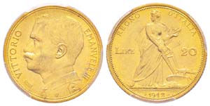 Vittorio Emanuele III 1900-1943 20 lire, ... 
