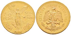 Mexico 50 Pesos, 1921, AU 41.66 g. 900‰    ... 