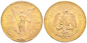 Mexico, 50 Pesos, 1943, AU 41.66 g. 900‰   ... 