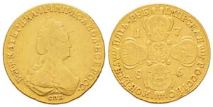 Russie, Catherine II 1762-1796 5 Roubles, ... 