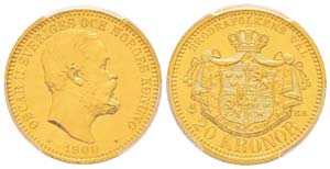 Sweden, Oskar II 1872–1907 20 Kronor, 1900 ... 