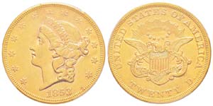 USA, 20 Dollars, Philadelphie, 1853, AU ... 