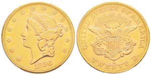 USA, 20 Dollars, San Francisco, 1856 S, AU ... 