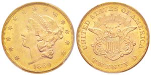 USA, 20 Dollars, Philadephia, 1860, AU 33.43 ... 