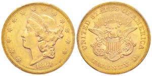 USA, 20 Dollars, Philadephia, 1861, AU 33.43 ... 