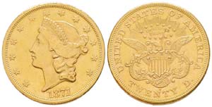 USA, 20 Dollars, San Francisco, 1871 S, AU ... 