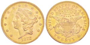USA, 20 Dollars, San Francisco, 1872 S, AU ... 