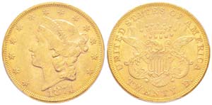 USA, 20 Dollars, Philadelphia, 1874, AU ... 