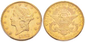 USA, 20 Dollars, Carson City, 1883 CC, AU ... 