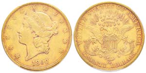 USA, 20 Dollars, Carson City, 1890 CC, AU ... 