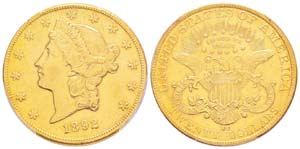 USA, 20 Dollars, Carson City, 1892 CC, AU ... 
