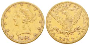 USA, 10 Dollars, Carson City, 1893 CC,  AU ... 