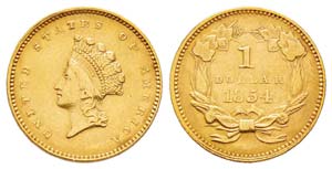 USA, Dollar, 1854, Indian head, ... 