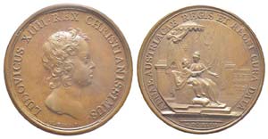 Médaille Bronze Louis XIV, 1643, Anne ... 