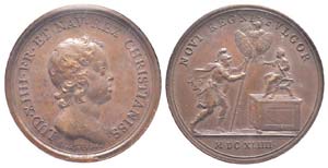 Médaille Bronze Louis XIIII, 1644, 30 gr. ... 