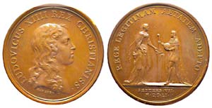 Médaille Bronze Louis XIV, La mojorité du ... 