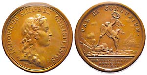 Médaille Bronze Louis XIV, 9 juin 1660, ... 