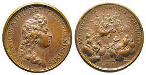 Médaille Bronze Louis XIV, 1661, 34 gr. 38 ... 