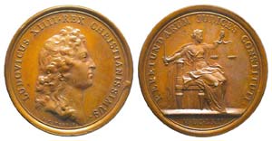 Médaille Bronze Louis XIV, 1662, Le Duc ... 