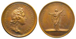 Médaille Bronze Louis XIV,1661, 30 gr. 38 ... 