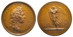 France, Médaille Bronze Louis XIV, 1662, La ... 