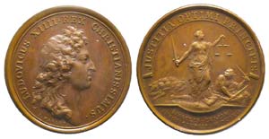 Médaille Bronze Louis XIV, 1662, Le duel ... 