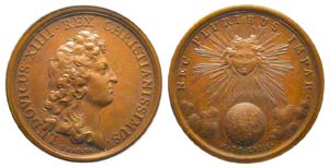 Médaille Bronze Louis XIV, 1663, La devise ... 