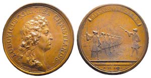Médaille Bronze Louis XIV, 1665, Le revues ... 