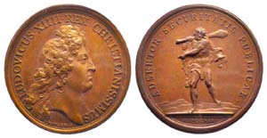 Médaille Bronze Louis XIV, 1669, ... 