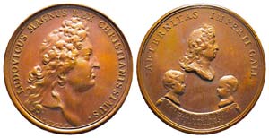 Médaille Bronze Louis XIV, Naissance du duc ... 