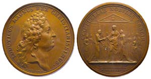 Médaille Bronze Louis XIV, Maison Royale de ... 
