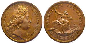 Médaille Bronze Louis XIV, Fortification de ... 