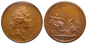 Médaille Bronze Louis XIV, La Marine ... 
