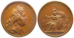Médaille Bronze Louis XIV,Campagne de 1696, ... 