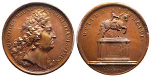 Médaille Bronze Louis XIV, Statue équestre ... 