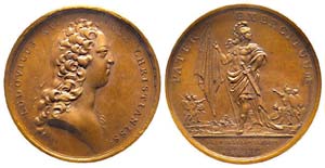 Médaille Bronze Louis XV,Levée de soixante ... 
