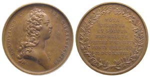 Médaille Bronze Louis XV, Guérison du Roi, ... 