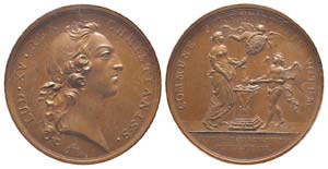 Médaille Bronze Louis XV, Second mariage du ... 