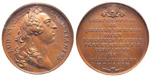Médaille Bronze Louis XV, Pose la prmière ... 