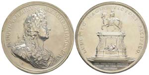 Louis XIV, Médaille en argent, Statue de la ... 