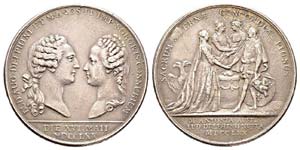 France, 1770, Médaille en argent, Mariage ... 