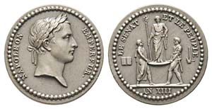 FRANCE, Médaille, 1804 (an 13) Réfrappe, ... 