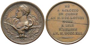 France, Médaille, 1821, Mort de Napoléon, ... 