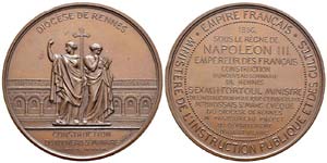 France, Médaille, 1856, par Oudiné. ... 
