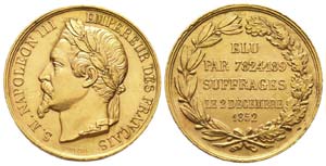 France, Médaille, 1852, Laiton 10.23 g. ... 