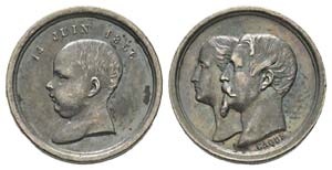 France, Médaille, 1856, par Caque, Baptême ... 