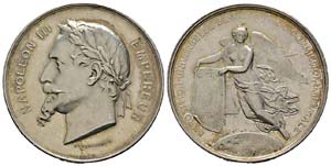 France, Médaille, 1867, Second Empire, ... 