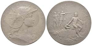 France, Médaille, ND, AG 65.42 g 50 mm ... 