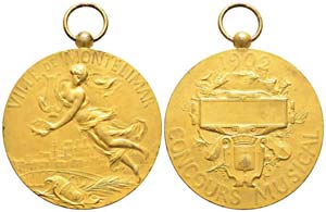 France, Médaille, 1902, argent doré 75.95 ... 
